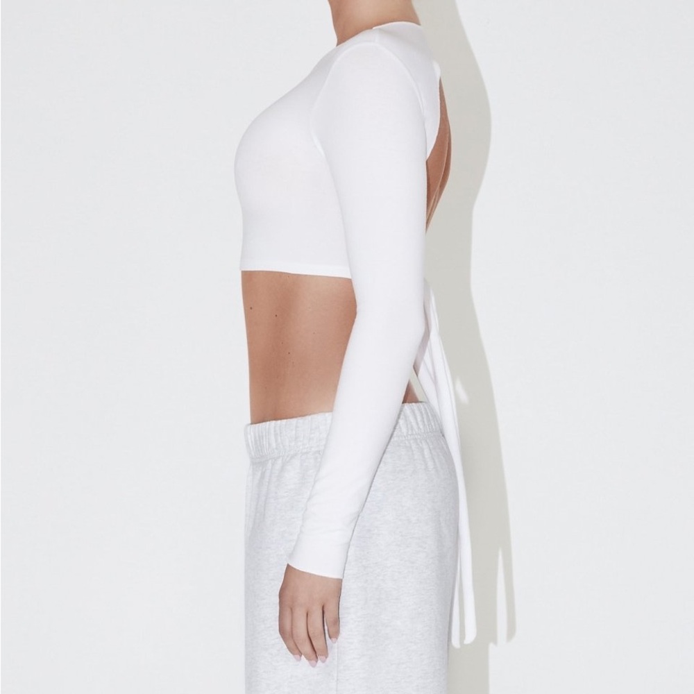 KHY Kylie Jenner Archive Long Sleeve Wrap Top in White Size Medium NEW
